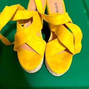 Fair Condition Yellow JustFab Wedges